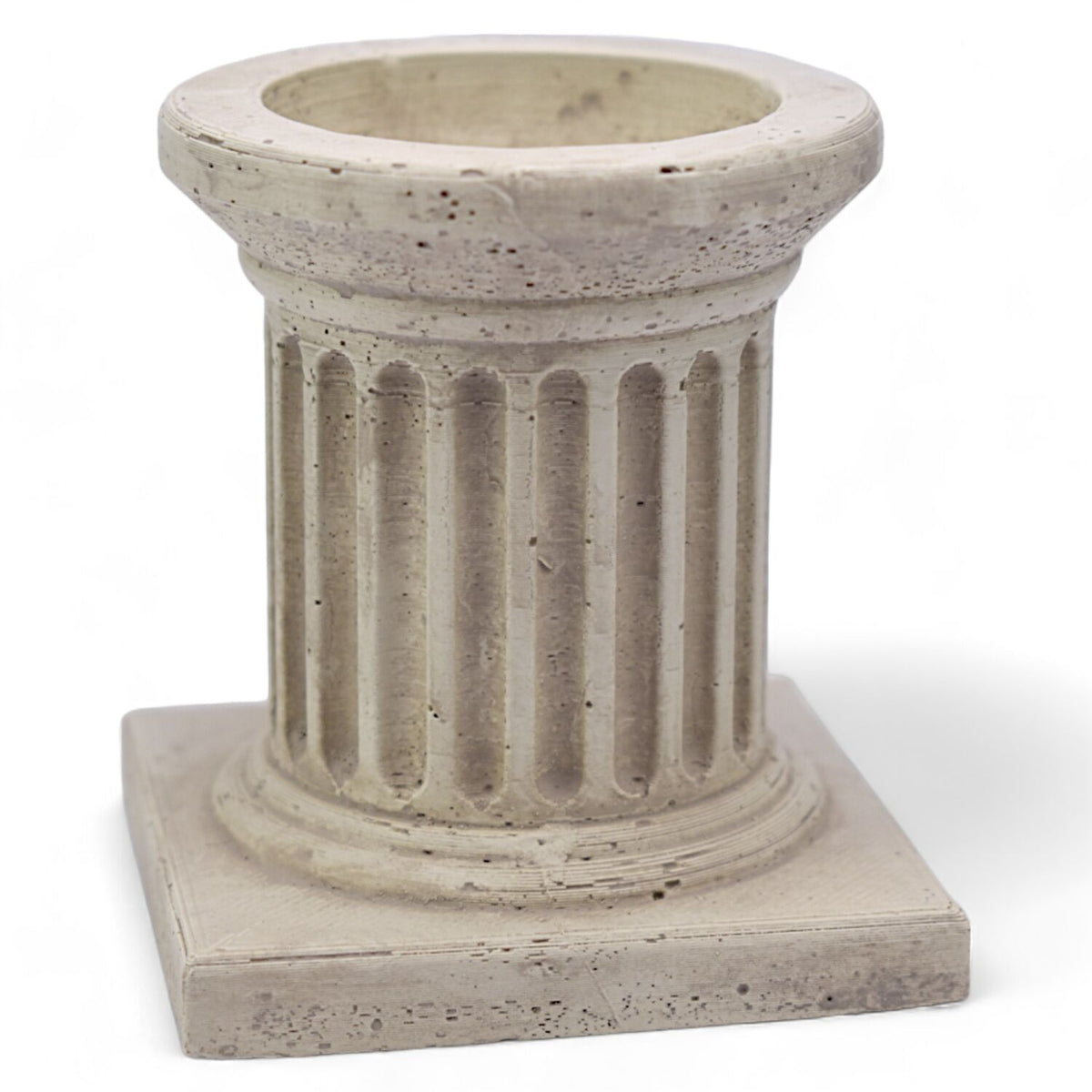 Tea light holder Roman column, Alabaster plaster