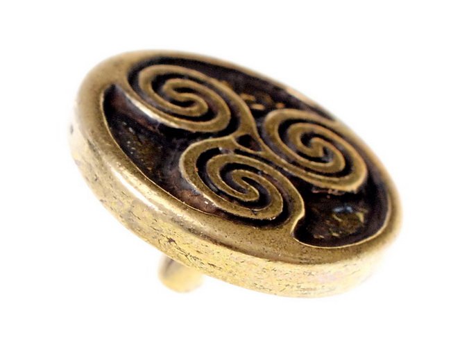 Decorative nail triple spiral (Celtic), silver plated brass