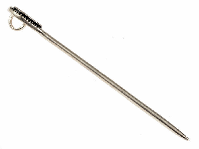 Trumpington veil pin, 7th century, silvered bronze