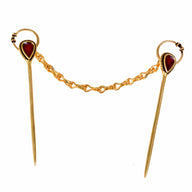 Trumpington robe pins with chain, 7th century, bronze