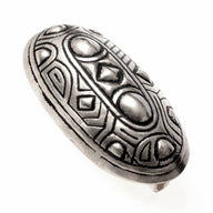 Viking scale fibula, Truso, silvered bronze