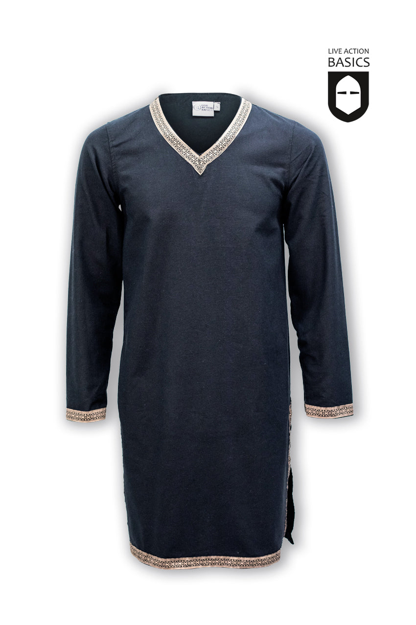 Tuniek met borduurrand Manfred, zwart