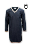 Tuniek met borduurrand Manfred, zwart