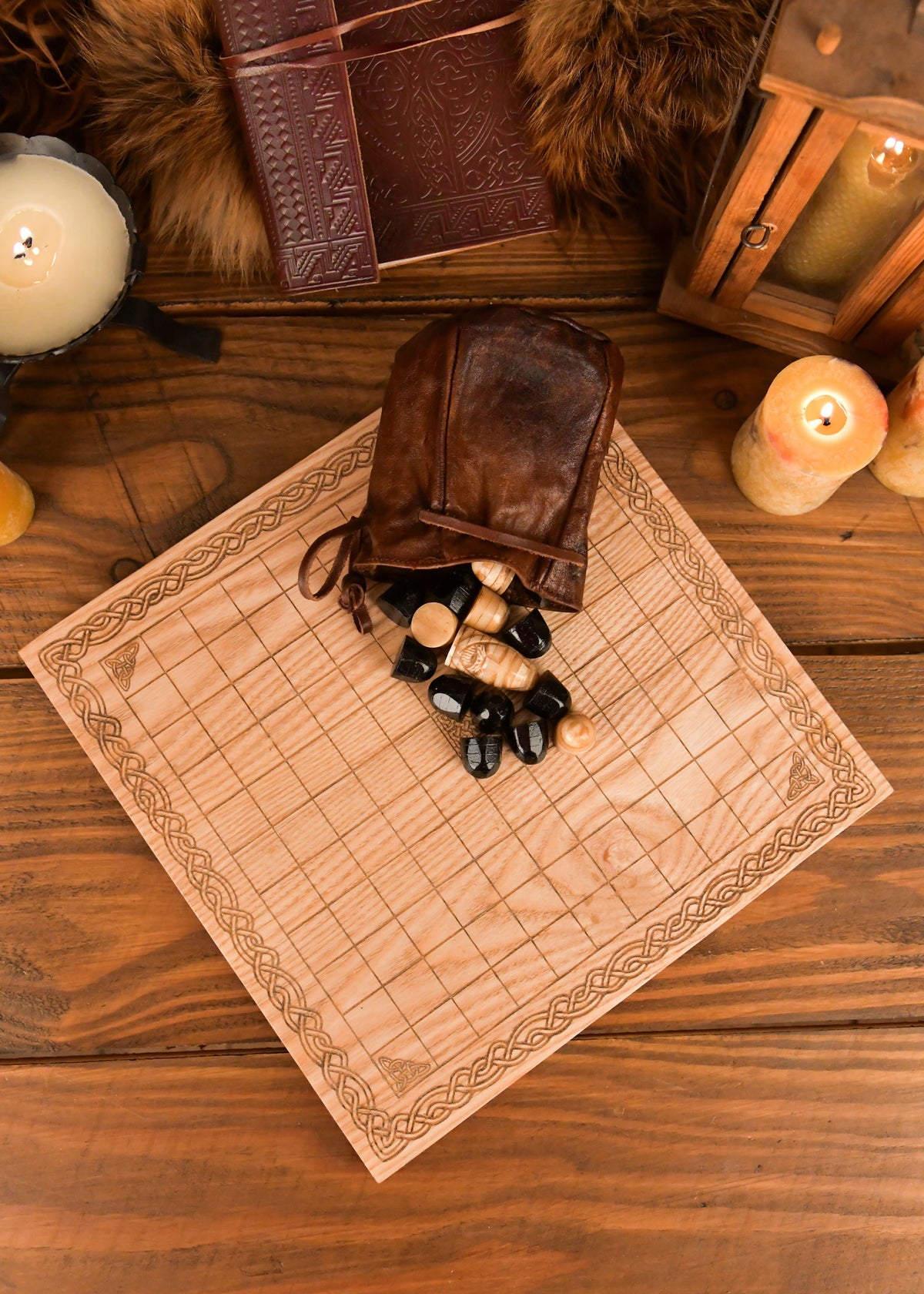 Viking houten hnefatafl bordspel