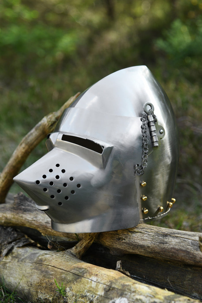Pig faced bascinet, 2 mm (battle-ready)