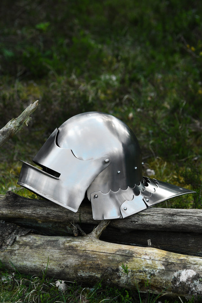 Sallet with visor 1480, 2 mm (battle-ready)