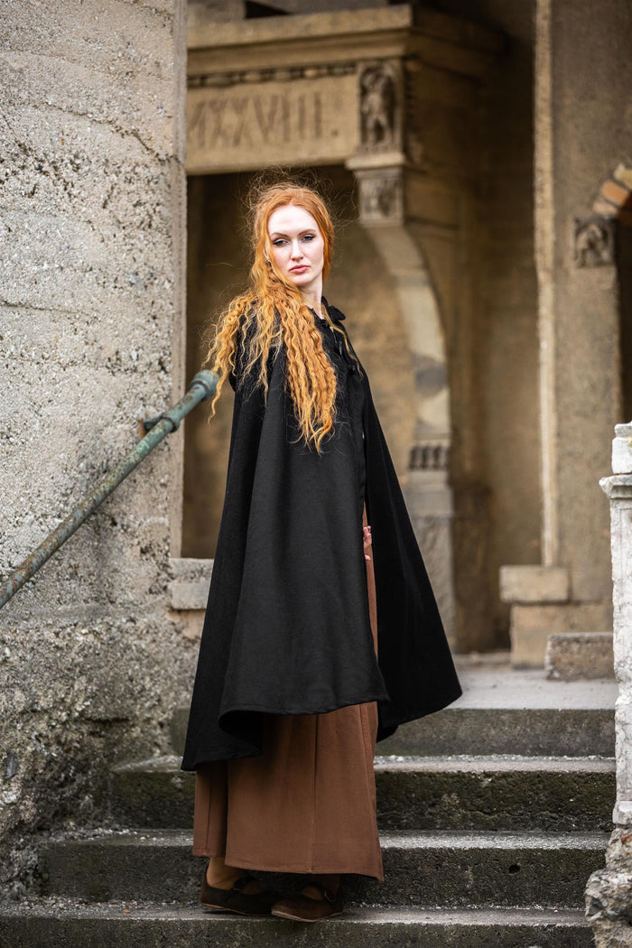 Cloak Felis, black, wool blend