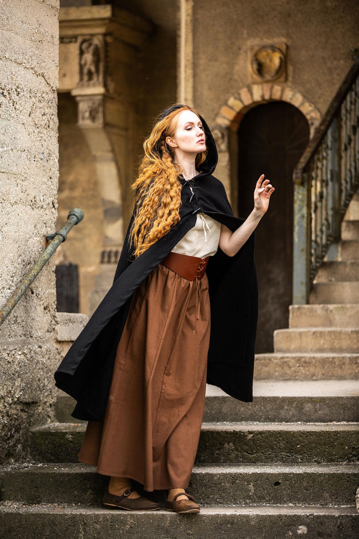 Cloak Felis, black, wool blend