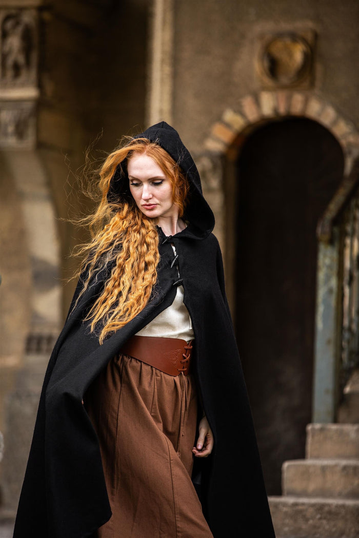 Cloak Felis, black, wool blend