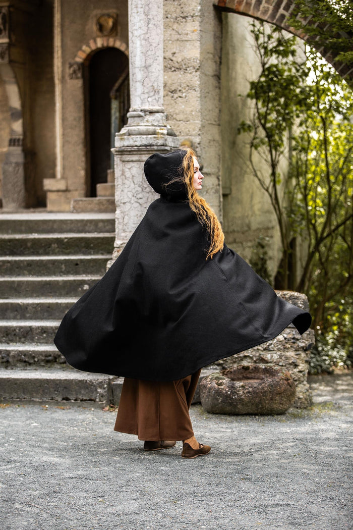 Cloak Felis, black, wool blend