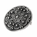 Viking Disc fibula with granulation, silvered bronze