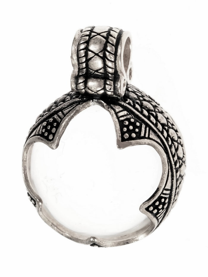 Viking pendant rock crystal Gotland, M, silvered bronze