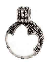 Viking pendant rock crystal Gotland, M, silvered bronze