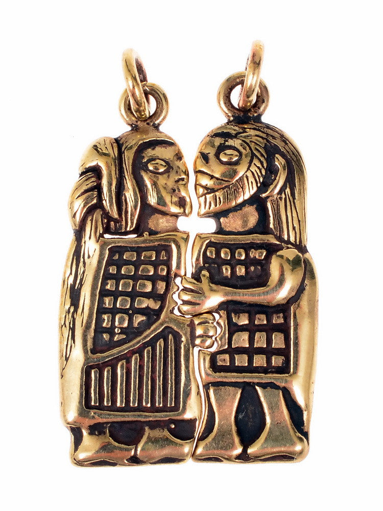 Viking couple pendant (divisible) Bornholm, bronze