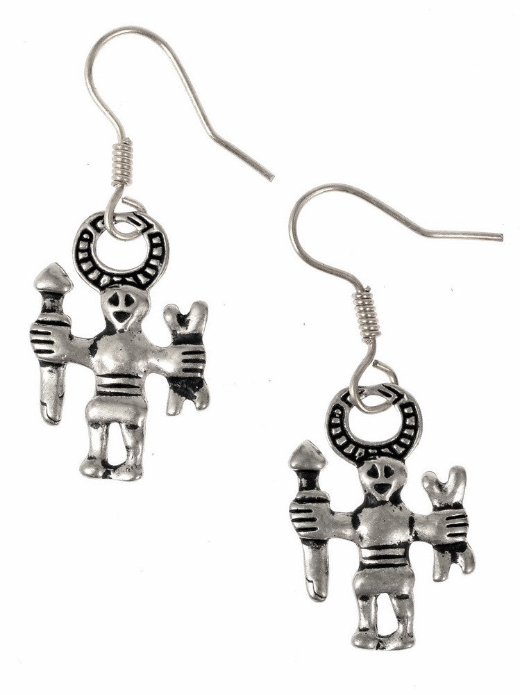 Viking earrings Odin from Uppland, silvered bronze