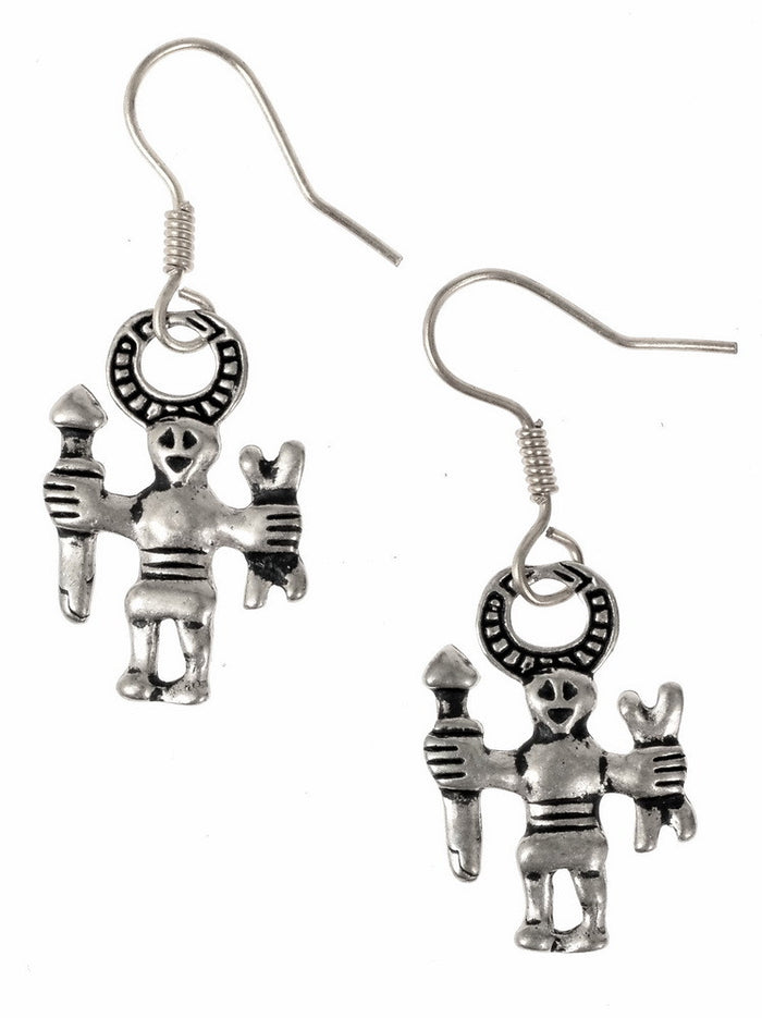 Viking earrings Odin from Uppland, silvered bronze