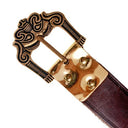 Viking belt Smolensk, brown leather with strap end
