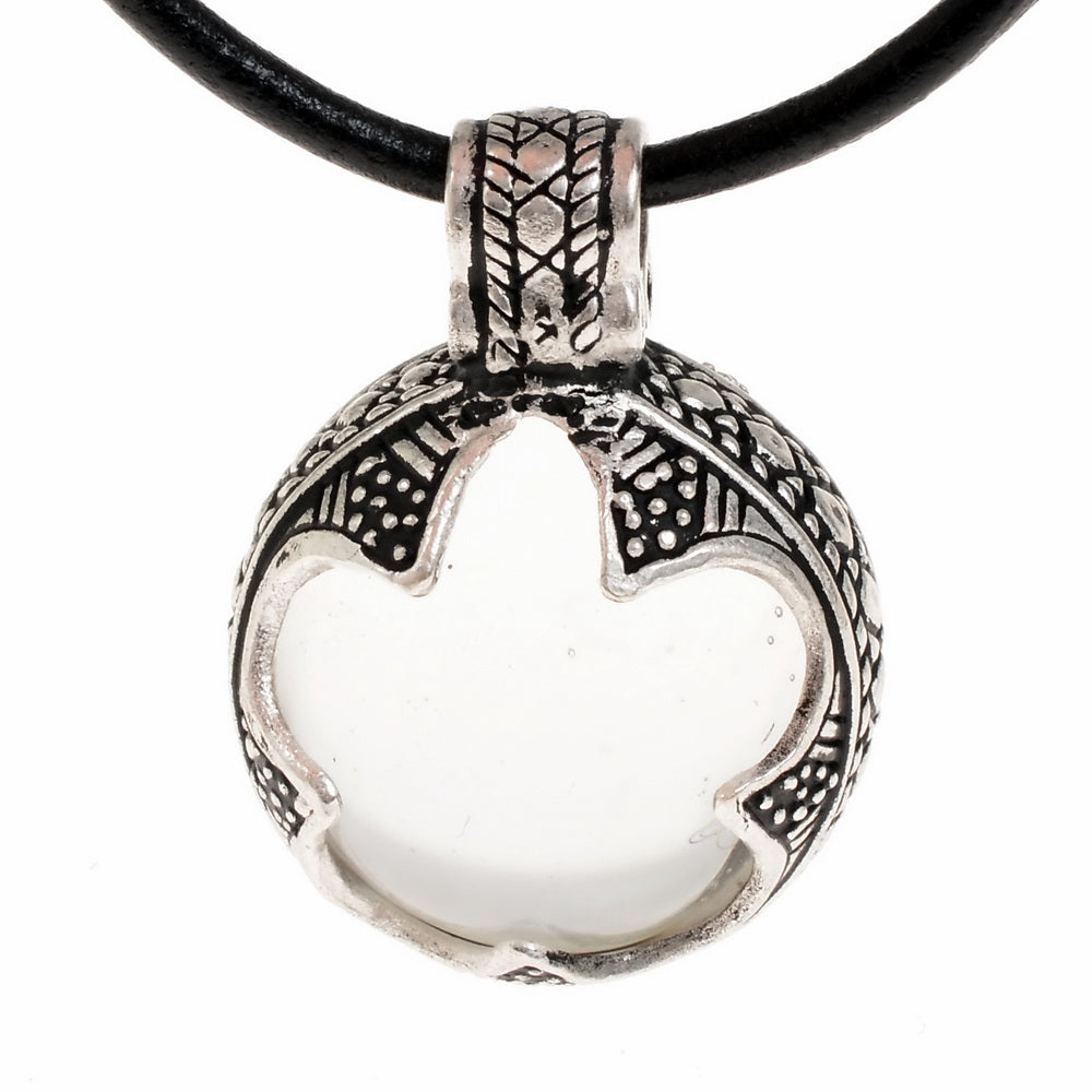 Viking pendant rock crystal Gotland, S, silvered bronze