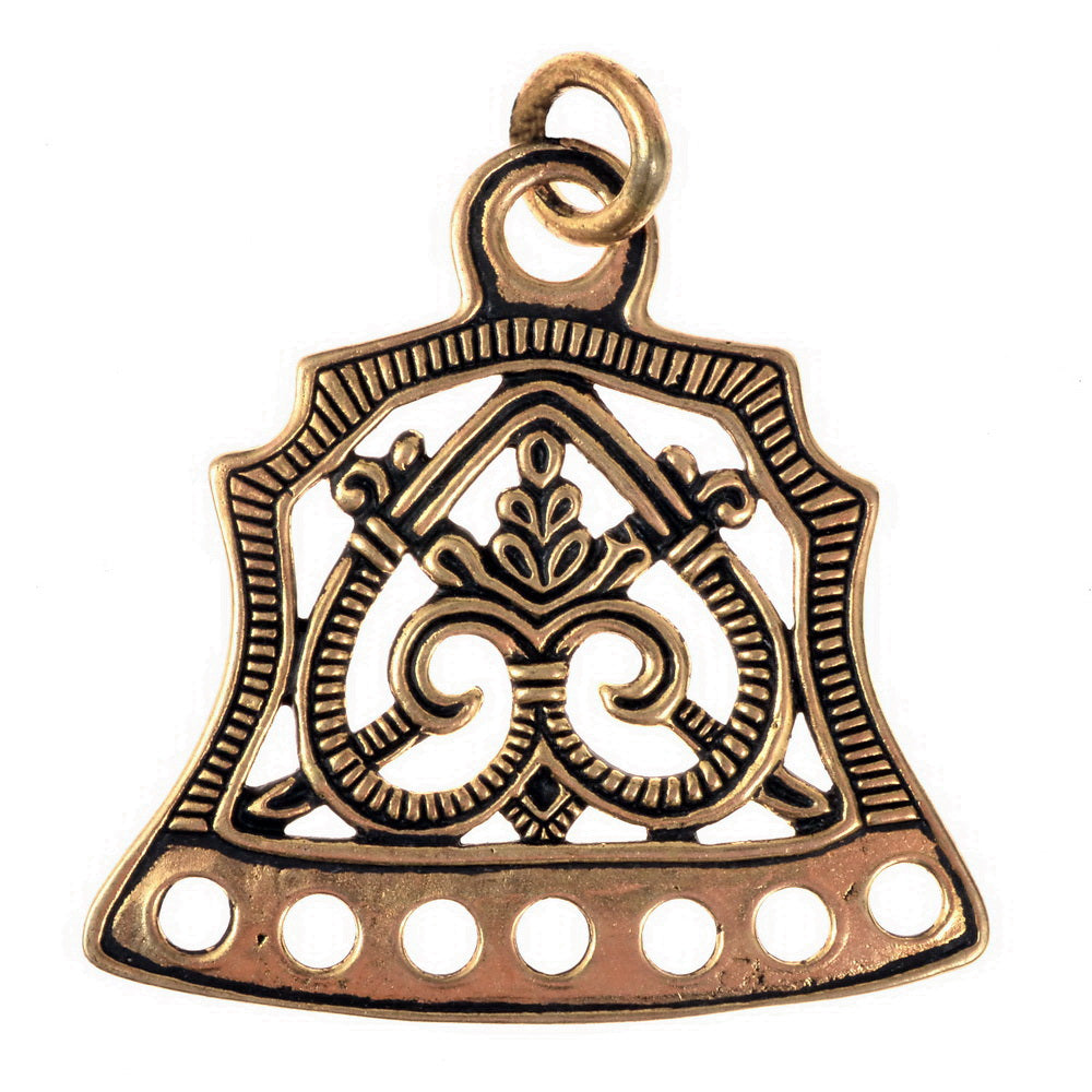 Viking pearl divider floral pattern, Latvia, silvered bronze