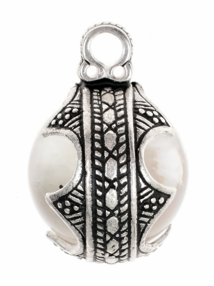 Viking pendant rock crystal Gotland, M, silvered bronze