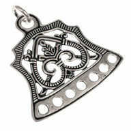 Viking pearl divider floral pattern, Latvia, silvered bronze