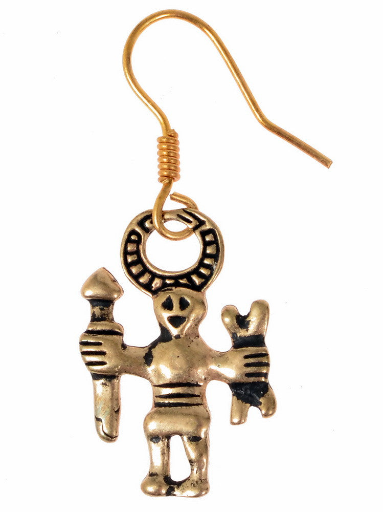 Viking earrings Odin from Uppland, bronze