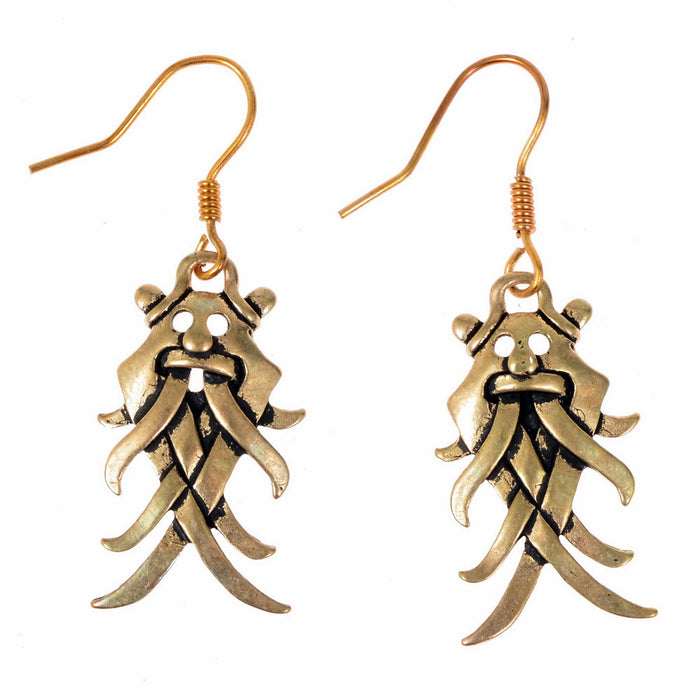 Viking Earrings Moesgaard-mask, silvered bronze