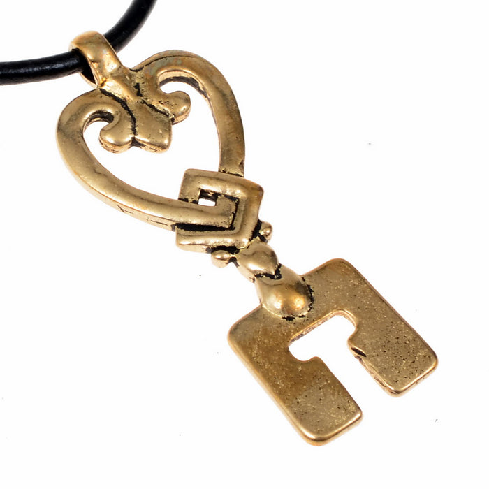 Viking key heart shape Sigtuna, silvered bronze