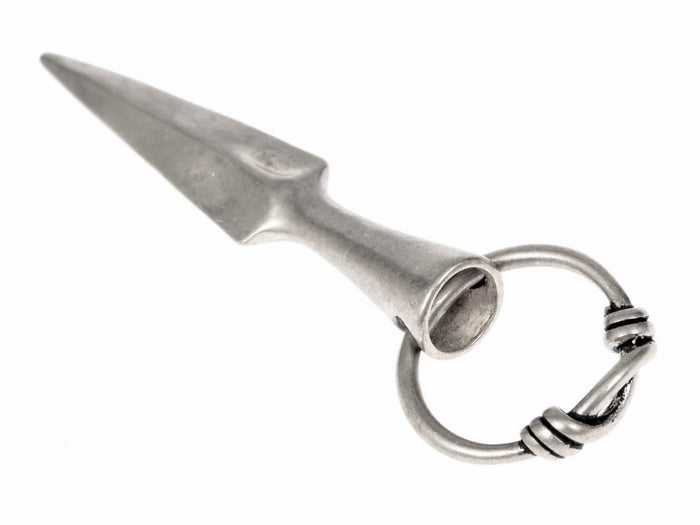 Viking pendant spearhead, silvered bronze