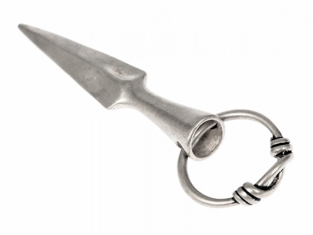 Viking pendant spearhead, silvered bronze