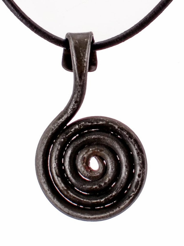 Forged Solsnurra solar spiral -amulet, iron