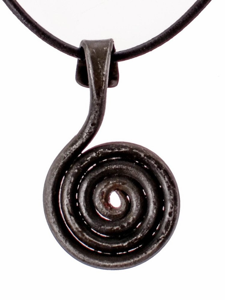 Forged Solsnurra solar spiral -amulet, iron
