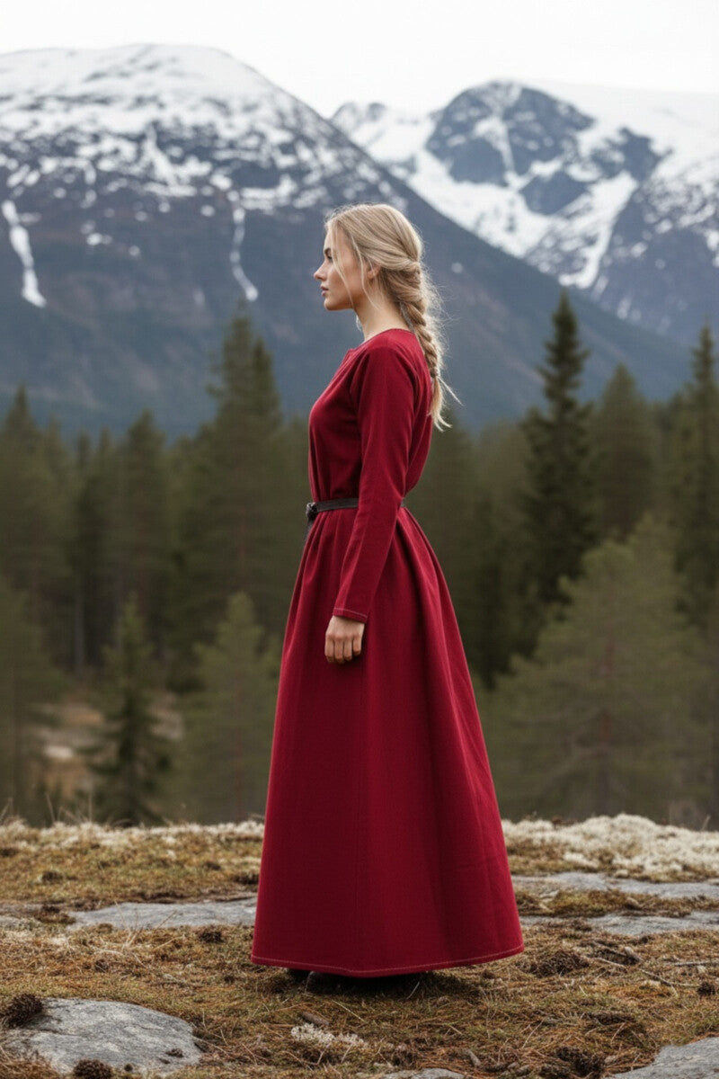 Viking jurk Borghild, rood
