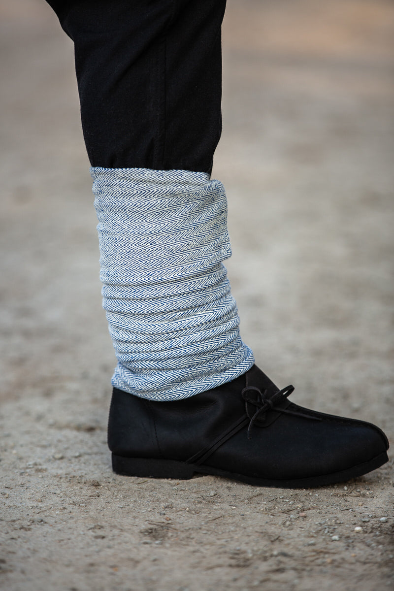 Fasce per le gambe a motivo spina di pesce Frode, blu