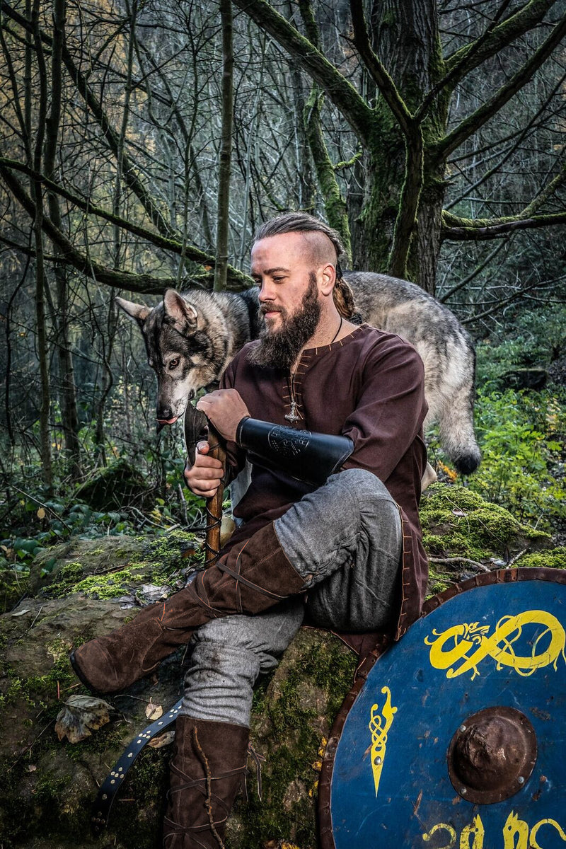 Viking trousers Jorvik, grey, wool mix