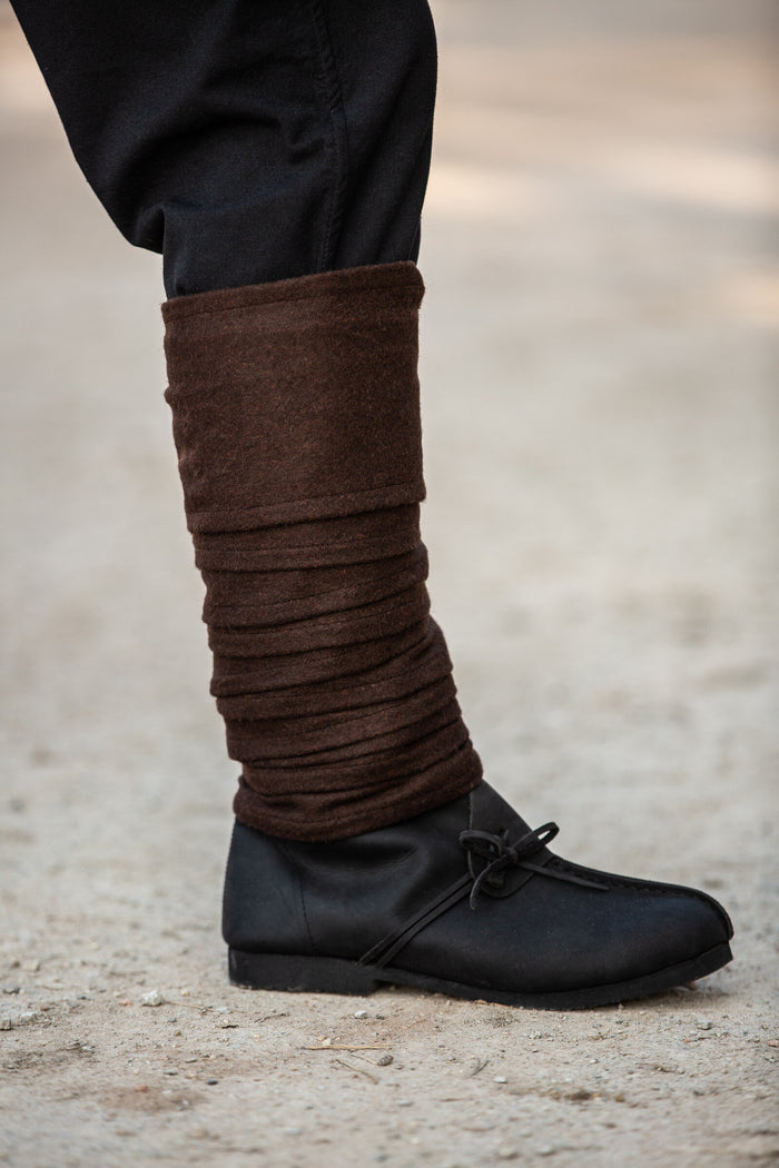 Hredulf leg wrappings, wool blend, brown