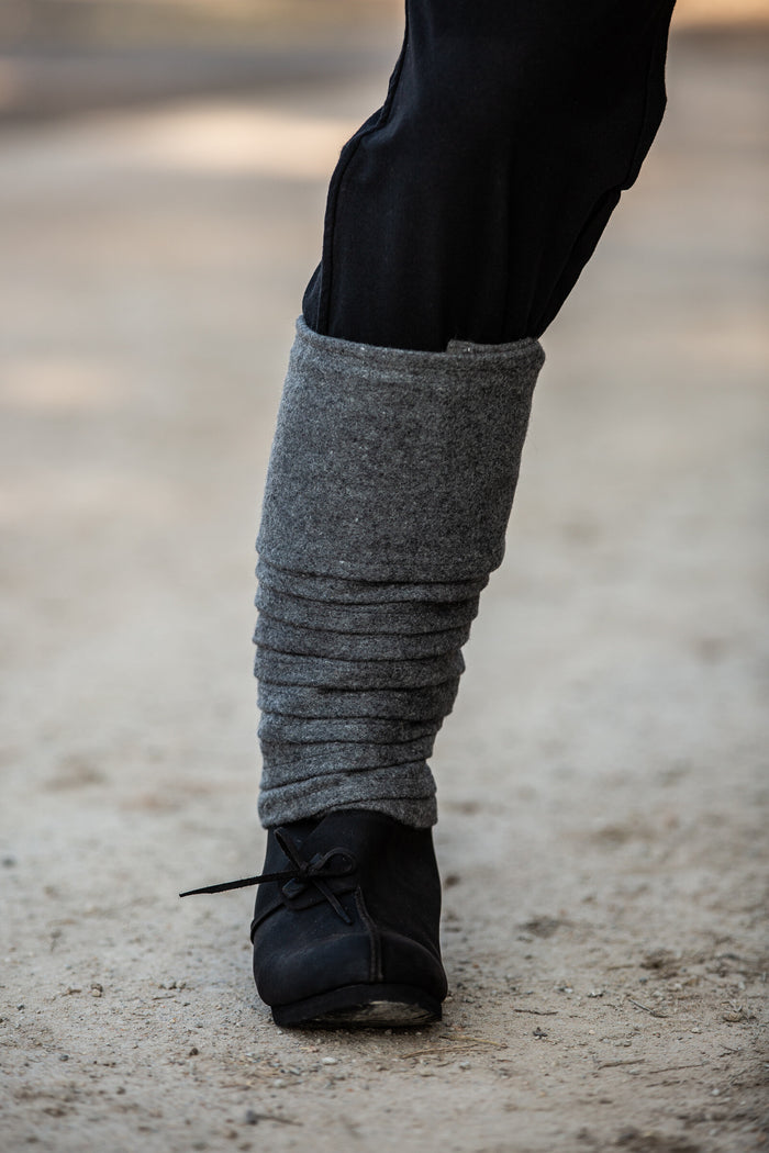 Leg wrappings Hredulf, grey, wool mix