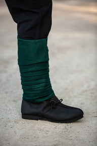 Leg wrappings Hredulf, green, wool mix