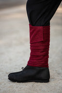 Leg wrappings Hredulf, red, wool mix
