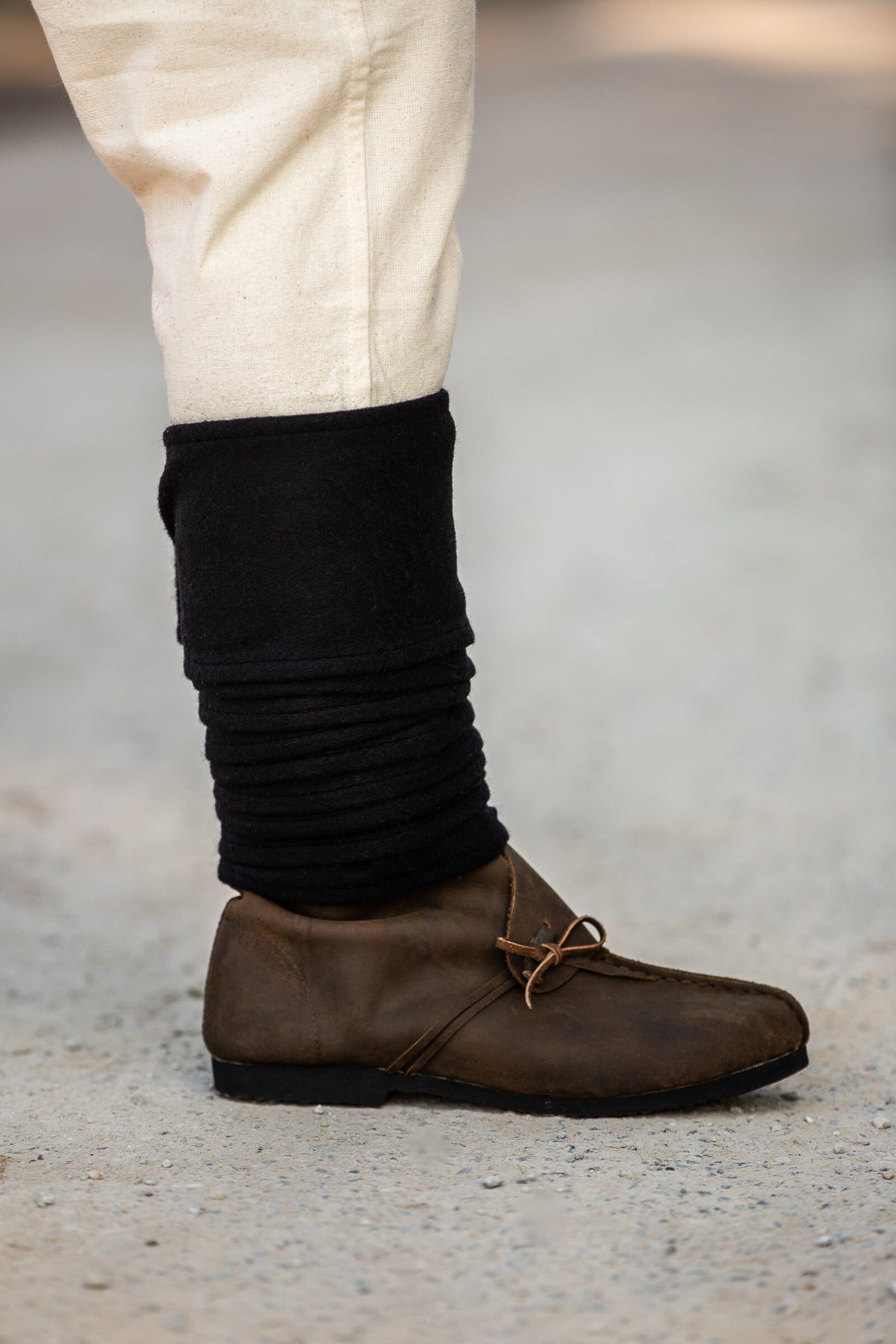 Leg wrappings Hredulf, black, wool mix