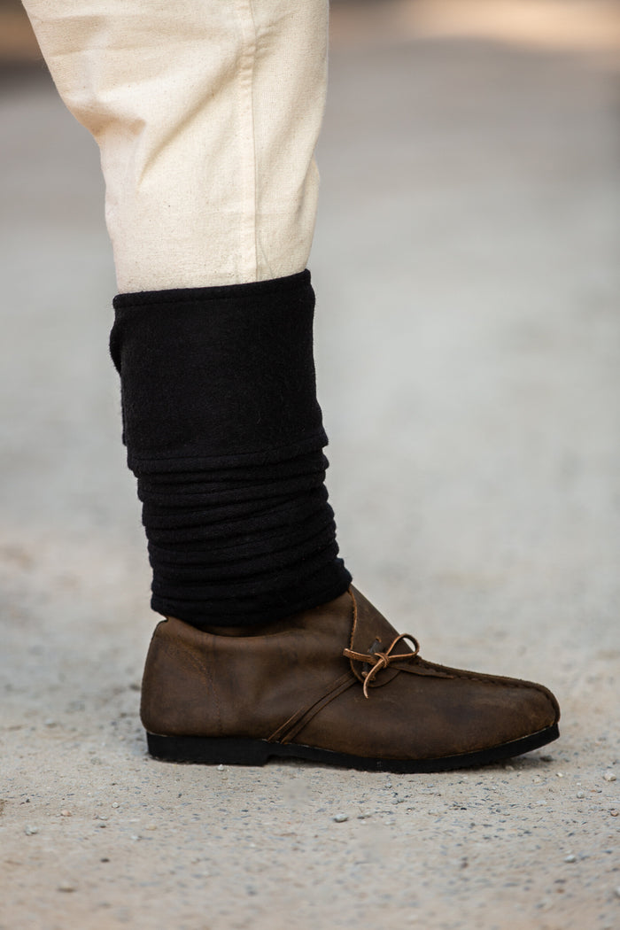Leg wrappings Hredulf, black, wool mix
