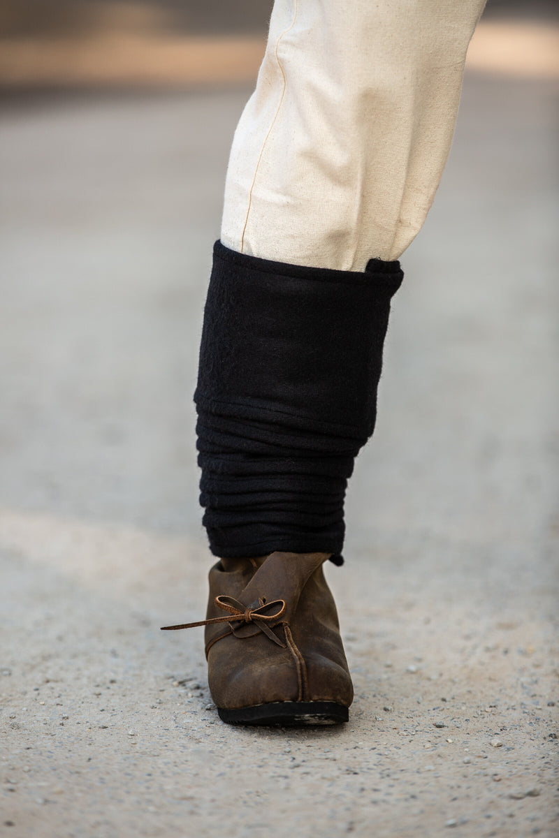 Fasce per gambe Hredulf, nere, misto lana