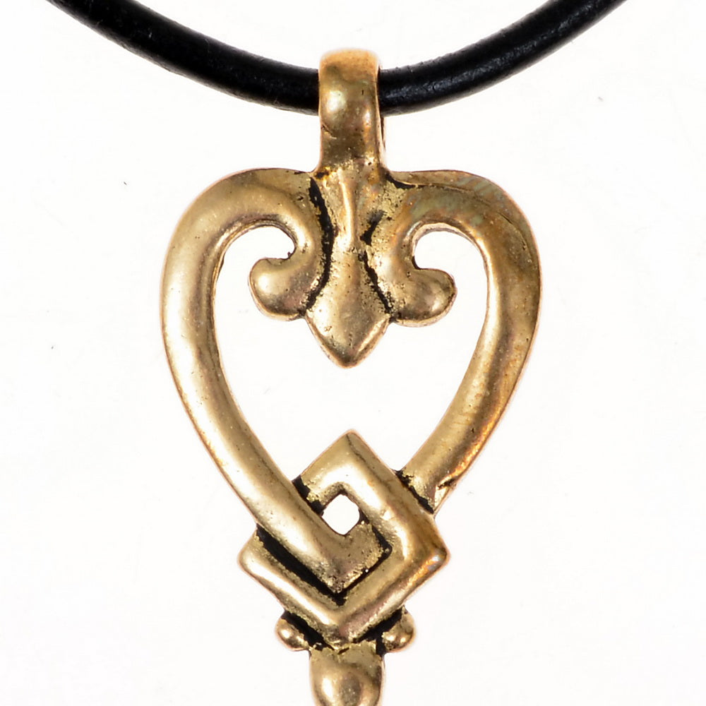 Viking key heart shape Sigtuna, silvered bronze