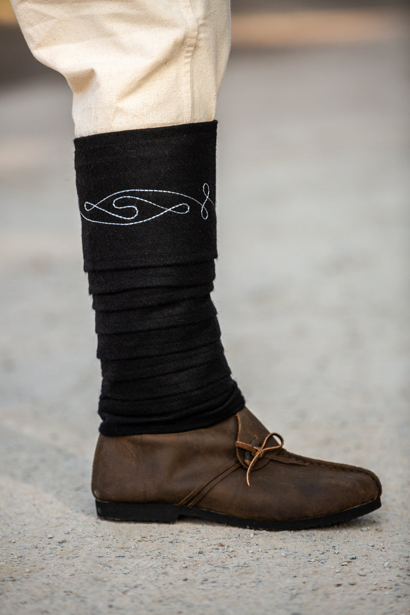 Fasce per gambe Duco, nere, misto lana