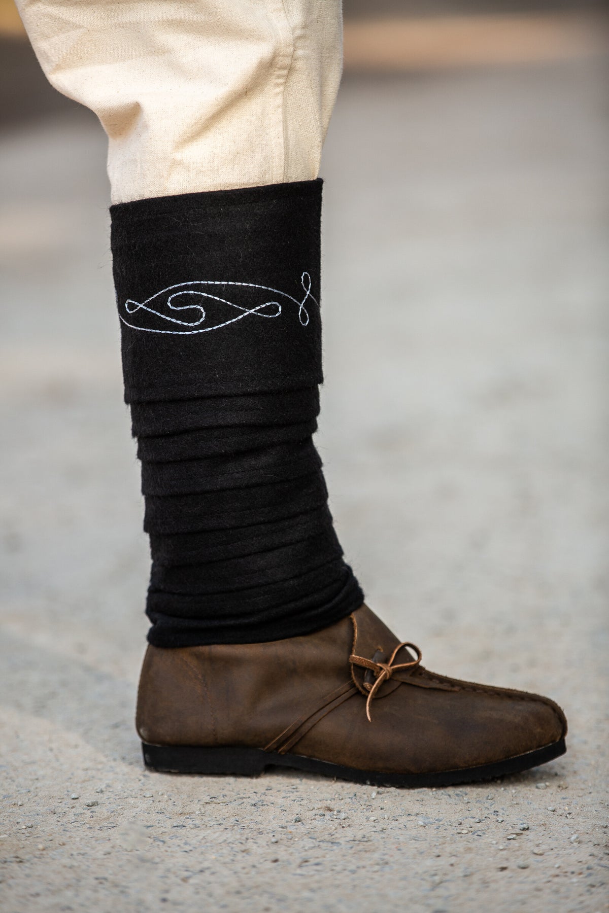 Leg wrappings Duco, black, wool mix