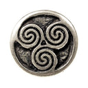 Decorative nail triple spiral (Celtic), silver plated brass